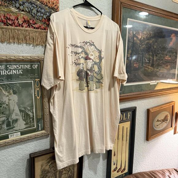 NWOT Shirt.Woot Tortoise And‎ The Hare Turtle And Rabbit Nature Shirt Size 3XL - Picture 2 of 7